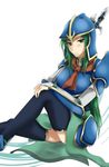  armor blue_armor fire_emblem fire_emblem:_souen_no_kiseki green_eyes green_hair long_hair nephenee solo 