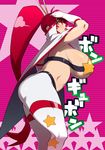  ass bandeau breasts gloves highres huge_breasts long_hair pasties plump ponytail red_hair sideboob solo space_yoko star star_pasties strapless tengen_toppa_gurren_lagann tetrodotoxin thick_thighs thighs translation_request tubetop very_long_hair yellow_eyes yoko_littner 