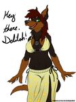  &#9774; ? anthro brown_fur canine claws cleavage clothed clothing color delilah digital doberman dog female flower fur green_eyes looking_at_viewer mammal metal necklace open_mouth skirt smile watermark 