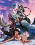  all_fours armor boar breasts bristle_(league_of_legends) clothing female feral from_behind group human league_of_legends male mammal mounted nipples nurse nurse_uniform open_mouth optionaltypo porcine saliva sejuani tongue tongue_out tusks 
