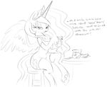  equine female feral friendship_is_magic hair horn horse long_hair mammal my_little_pony pony princess_celestia_(mlp) sitting solo tea winged_unicorn wings zev 