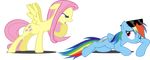  angry cute equine female feral fluttershy_(mlp) friendship_is_magic horse mammal my_little_pony pegasus pony rainbow_dash_(mlp) sagegami wings 