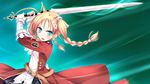  16:9 1girl belt blonde_hair blue_eyes game_cg hatano_ririko ko~cha long_sword sword weapon witch&#039;s_garden witch's_garden 