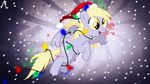  blonde_hair christmas christmas_lights cutie_mark derp_eyes derpy_hooves_(mlp) equine female feral flying friendship_is_magic fur grey_fur hair hat holidays horse justaninnocentpony lights long_hair mammal my_little_pony open_mouth pegasus pony smile snow snowing solo tongue wings yellow_eyes 