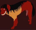  2013 canine creepypasta dog feral gums hair knot male nightmare_fuel no_pupils penis plain_background smile.jpg standing teeth voodoobeast 