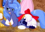  anthro anthrofied blue_eyes blue_fur blue_hair bow bra butt camel_toe cutie_mark equine female friendship_is_magic fur hair horn horse inside long_hair loopend mammal my_little_pony open_mouth princess_luna_(mlp) solo tongue underwear winged_unicorn wings 