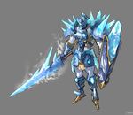 armor dungeon_and_fighter guardian_rime helmet highres ice no_humans shield spikes sword weapon weapons 