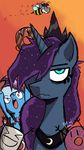  bee blue_eyes blue_fur blue_hair cape chaos-flare44 coffee coffee_cup crown cup doughnut equine female feral food friendship_is_magic frown fur group hair hat horn horse insect long_hair looking_at_viewer mammal my_little_pony open_mouth pony princess_luna_(mlp) purple_eyes smile text tongue trixie_(mlp) two_tone_hair unicorn winged_unicorn wings 