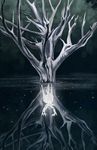  antlers blackpassion777 cervine deer hi_res horn male mammal reflection solo spirit tree water 