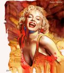  breasts looking_at_viewer marilyn_monroe open_mouth real_life smile solo tango 