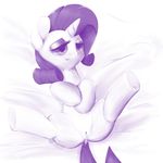  equine female feral friendship_is_magic fur hair half-closed_eyes horn horse jollyssillystuff lying mammal my_little_pony on_back pony purple_eyes purple_hair pussy rarity_(mlp) solo spread_legs spreading unicorn white_fur 