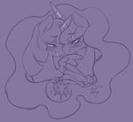  blush cutie_mark duo equine female friendship_is_magic hair hallogreen horn horse long_hair mammal monochrome my_little_pony pony princess_luna_(mlp) pwny pwnypony twilight_sparkle_(mlp) winged_unicorn wings 