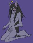  canine crown female kneeling looking_at_viewer mammal marceline nude plain_background queen royalty solo tongue vampire werewolf wolf 