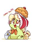  blonde_hair bonnet chibi cutie_mark equine female friendship_is_magic granny_smith_(mlp) hair horse lifeloser mammal my_little_pony pie pony red_eyes solo young 