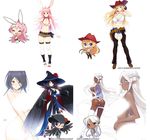  animal_ears bikini blonde_hair blue_hair breasts bunny_ears chaps chibi chibi_inset cleavage clockup cowboy_hat crow_lytis dark_skin dual_persona elf ellelecia gloves gun hat hobibox large_breasts long_hair ma-ko_hunter mimi_(ma-ko_hunter) multiple_girls munashi_mujou nude official_art one_eye_closed pink_hair pointy_ears purple_eyes red_eyes shirt short_hair short_shorts shorts sideboob smile socks source_request suzy_kidman swimsuit tied_shirt watermark weapon western white_background white_hair witch witch_hat 