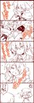  4boys 5koma bad_id bad_pixiv_id blazblue comic dumpling eating egg food hazama jin_kisaragi kuro_yuzu makoto_nanaya monochrome multiple_boys multiple_girls onigiri ragna_the_bloodedge sandwich shishigami_bang taokaka translation_request 