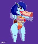  2018 anthro anthrofied big_breasts blue_hair blue_skin breasts butt clothed clothing digital_media_(artwork) eyelashes fellatio female freepancakes hair hi_res male male/female nintendo non-mammal_breasts open_mouth oral pok&eacute;mon pok&eacute;mon_(species) reptile scalie sex shell short_stack simple_background smile solo_focus squirtle standing thick_thighs tongue video_games wide_hips 