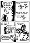  clothed clothing coin comic dialog dragon dungeons_&amp;_dragons english_text feral humor kobold monochrome pickaxe robe scalie steve_dismukes text wings 