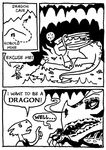  comic dialog dragon dungeons_&amp;_dragons english_text feral kobold monochrome scalie size_difference steve_dismukes text treasure_hoard wings 