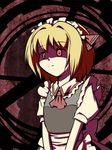  alternate_costume apron ascot blonde_hair futatsuki_hisame hair_ribbon maid maid_apron maid_headdress puffy_sleeves red_eyes ribbon rumia shaded_face shadow short_hair short_sleeves touhou 