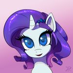  equine female friendship_is_magic hair hairclip horn horse looking_at_viewer mammal my_little_pony pony portrait purple_hair raikoh-illust rarity_(mlp) solo unicorn 