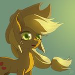  applejack_(mlp) blonde_hair cowboy_hat cutie_mark equine female freckles friendship_is_magic green_eyes hair hat horse looking_at_viewer mammal my_little_pony pony portrait raikoh-illust solo 