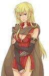  artist_request belt blonde_hair breasts cape cleavage elbow_gloves fire_emblem fire_emblem:_fuuin_no_tsurugi gloves grey_eyes igrene long_hair medium_breasts solo source_request 