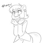  3mangos anthro anthrofied anthromorphic equine excited female friendship_is_magic horse mammal monochrome ms_harshwhinny_(mlp) my_little_pony open_mouth pony solo 