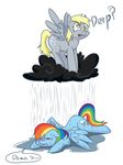  ? blonde_hair blue_fur cloud cutie_mark derp_eyes derpy_hooves_(mlp) dialog duo equine female friendship_is_magic fur grey_fur hair horse mammal multi-colored_hair my_little_pony norang94 pegasus plain_background pony purple_eyes rain rainbow_dash_(mlp) rainbow_hair rainbow_tail speech_balloon text wet white_background wings yellow_eyes 