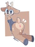 anthro butt deer kneeling male male/male mammal solo toony zyneru