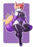 anthro braixen bulge clothed clothing eyeshadow generation_6_pokemon girly legwear lucas_(pokebraix) makeup male nintendo one_eye_closed pokebraix pokemon pokemon_(species) thick_thighs thigh_highs