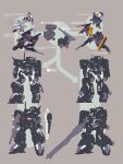  absurdres advance_of_zeta advance_of_zeta_re-boot beam_rifle diagram energy_gun grey_background gundam highres hizack kenki_fujioka marasai mecha mobile_suit mono-eye no_humans official_art reference_sheet robot weapon 