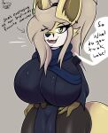 anthro big_breasts big_butt breasts butt canid canine clothed clothing cosplay dialogue digital_media_(artwork) dreamworks fay_(fennythefox) female fennec_fox fennythefox fox fur hair hi_res huge_breasts huge_butt kung_fu_panda looking_at_viewer mammal open_mouth short_stack simple_background smile solo speech_bubble tail text thick_thighs true_fox zhen_(kung_fu_panda)