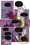 bastriw canid canine canis cigar clothing comic dialogue domestic_cat felid feline felis green_eyes hi_res male mammal nico_(bastriw) pato_(bastriw) purple_eyes text wolf