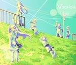  4girls bad_id bad_pixiv_id grass hatsune_miku honey_and_clover kagamine_len kagamine_rin kaito megurine_luka meiko multiple_boys multiple_girls vocaloid wazu_(tokwz) 