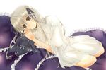  bad_id bad_pixiv_id blonde_hair brown_eyes bunny dress hair_ribbon kasugano_sora long_hair ribbon solo stuffed_animal stuffed_bunny stuffed_toy taruto_(taruto827) yosuga_no_sora 