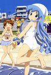  :d :o absurdres aizawa_eiko alcohol bad_feet barefoot beach beer blue_eyes blue_hair blush brown_hair camera casual city closed_eyes day drink feet hairband hands hat highres honda_yoshino ikamusume long_hair looking_back multiple_girls nagatsuki_sanae non-web_source nyantype ocean official_art one-piece_swimsuit open_mouth outdoors red_hair school_swimsuit shinryaku!_ikamusume short_hair shorts sky smile swimsuit water white_school_swimsuit white_swimsuit 