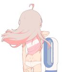  1girl absurdres ahoge arm_behind_back ass back bladeless_fan butt_crack clothes_lift dimples_of_venus floating_hair from_behind hand_on_own_ass highres light_brown_hair long_hair onii-chan_wa_oshimai! oyama_mahiro panties s10021 shirt_lift simple_background solo standing underwear white_panties 