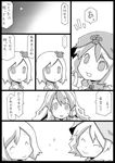  aki_minoriko aki_shizuha comic crab greyscale hat kochiya_sanae long_hair monochrome multiple_girls star touhou translated uni_mate 