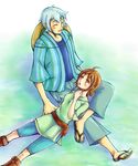  1girl angela_(harvest_moon) bad_id bad_pixiv_id couple harvest_moon harvest_moon_animal_parade harvest_moon_tree_of_tranquility hat hetero kimamakaze lap_pillow toby_(harvest_moon) 