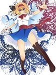  alice_margatroid blonde_hair blue_eyes boots capelet hairband highres mioda short_hair solo touhou 