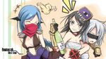  alcohol assassin_cross blindfold bottle hat mask multiple_girls ogami_kazuki ragnarok_online scarf shura_(ragnarok_online) smile 