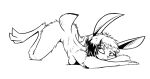 anne_speck anthro ass_up black_and_white bob_cut breasts crossed_arms digitigrade feet female gatonejo hair hi_res lagomorph legs_up leporid looking_up lying lying_on_ground mammal monochrome nude on_front pupils rabbit short_hair short_tail side_view slim solo tail thick_thighs unusual_pupils