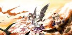  bird eagle highres inubashiri_momiji multiple_girls ori shameimaru_aya touhou 