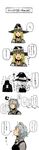  bad_id bad_pixiv_id blonde_hair blush braid comic hat highres izayoi_sakuya kirisame_marisa kirusu maid maid_headdress multiple_girls touhou translation_request witch_hat 