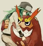  bad_id bad_pixiv_id baseball_cap darmanitan gen_5_pokemon green_eyes green_hair hat male_focus n_(pokemon) pokemon pokemon_(creature) pokemon_(game) pokemon_bw suzutti 