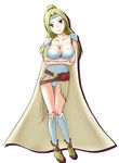  belt blonde_hair blue_eyes boots breast_hold breasts cameltoe cape cleavage crossed_arms final_fantasy final_fantasy_iv large_breasts legs long_hair maguro_(fufu) ponytail rosa_farrell solo thighs 