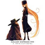  1girl 70s bad_id bad_pixiv_id blonde_hair boots cloak fur_hat ginga_tetsudou_999 hat hoshino_tetsurou long_hair maetel oldschool pachi_(akira28) very_long_hair 