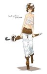  amanita_pantherina camisole hair_ornament oso-teki_kinoko_gijinka_zukan oso_(toolate) shorts solo umbrella 