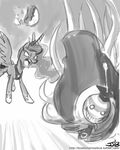  angry crossover equine female feral friendship_is_magic hair horn horse john_joseco long_hair mammal monochrome my_little_pony pony princess_luna_(mlp) winged_unicorn wings 